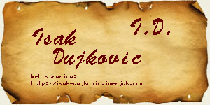 Isak Dujković vizit kartica